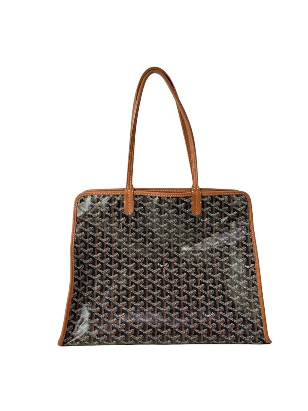 Goyard Handbag Ardi PM Black Brown Side Perforated Leather